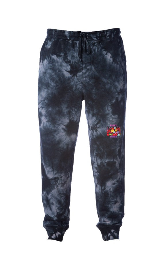 Black Crystal Tie Dye Joggers