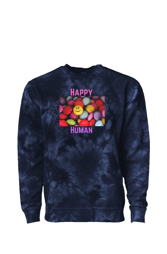Navy Crystal Tie Dye Crewneck