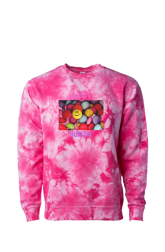 Pink Crystal Tie Dye Crewneck